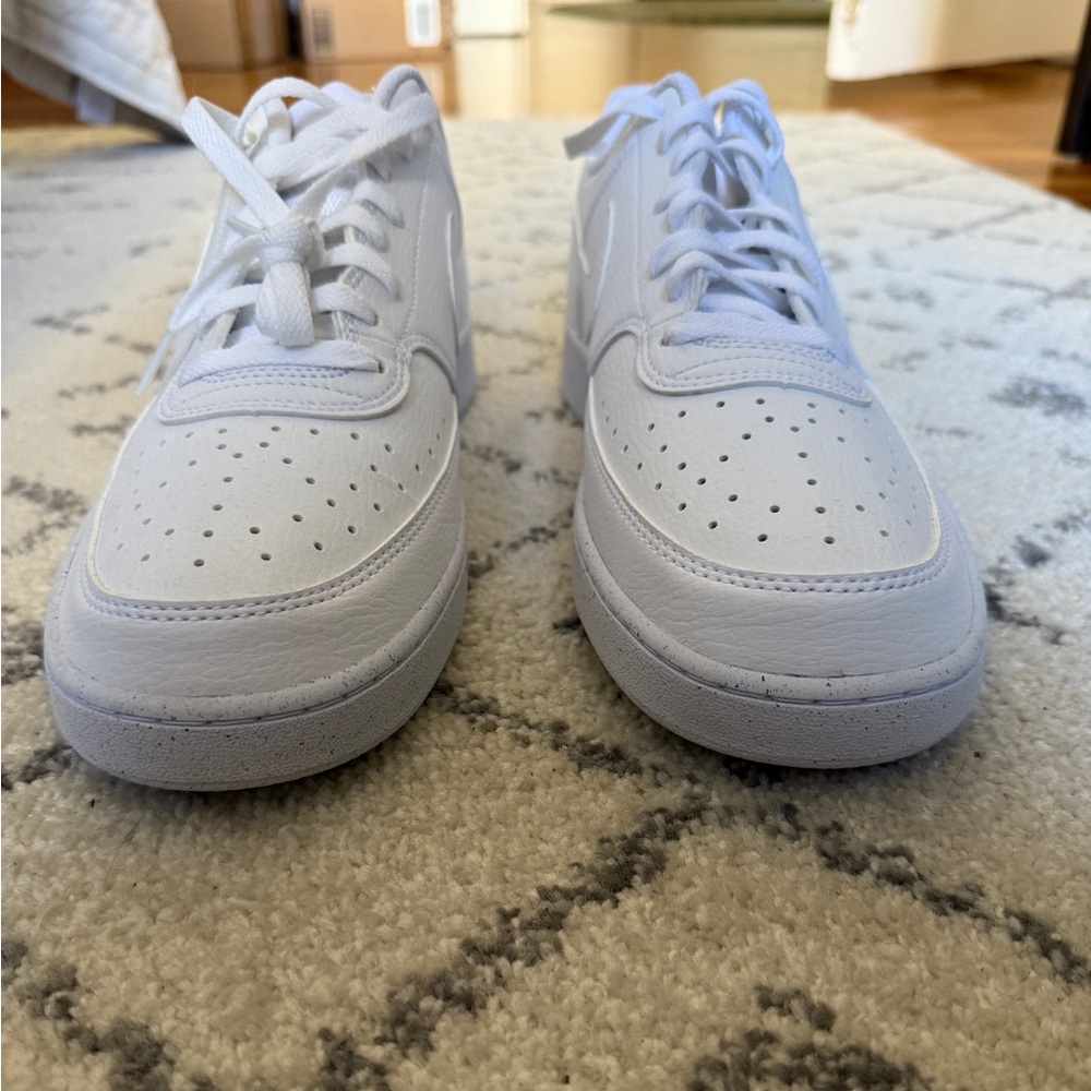 Nike | Men's Court Vision Low Next Nature Shoes All-White Sneakers Size 12 - Picture 8 of 9